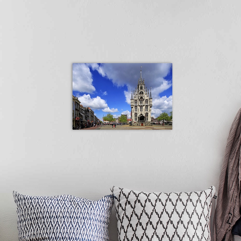 A bohemian room featuring City Hall on the Market Square of Gouda, South Holland, Netherlands