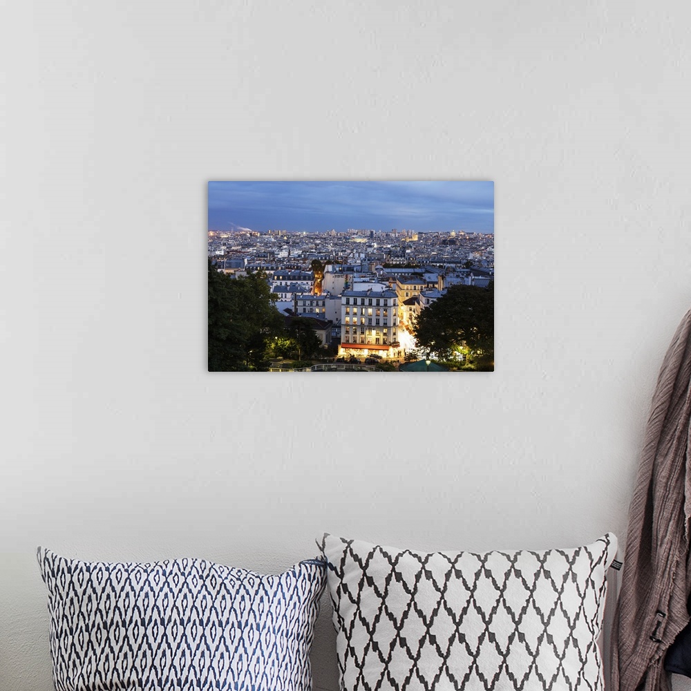 A bohemian room featuring City skyline from Montmartre, Paris, France, Europe