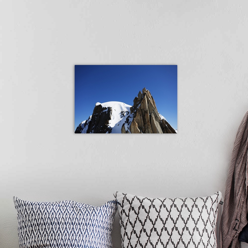 A bohemian room featuring Climbers on Midi Plan traverse, Chamonix, Haute Savoie, Rhone Alpes, French Alps, France, Europe