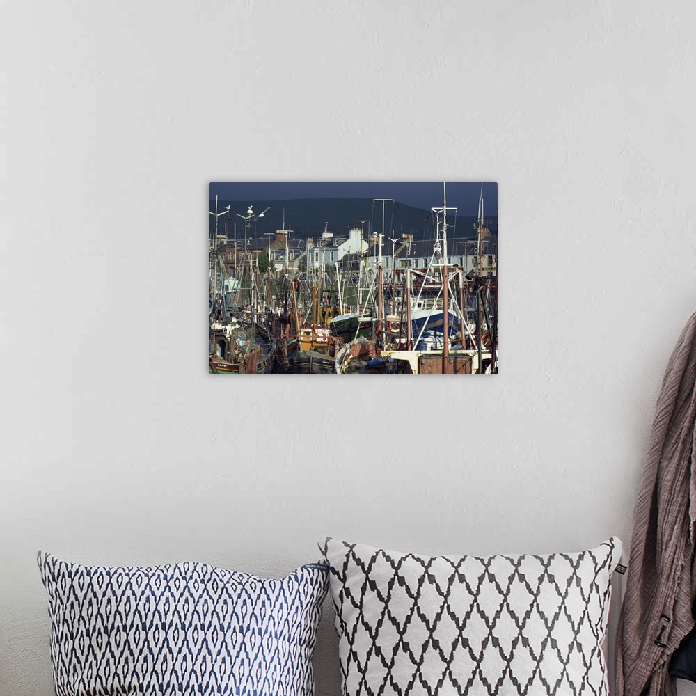 A bohemian room featuring Crowded harbour at Girvan, Strathclyde, Scotland, United Kingdom