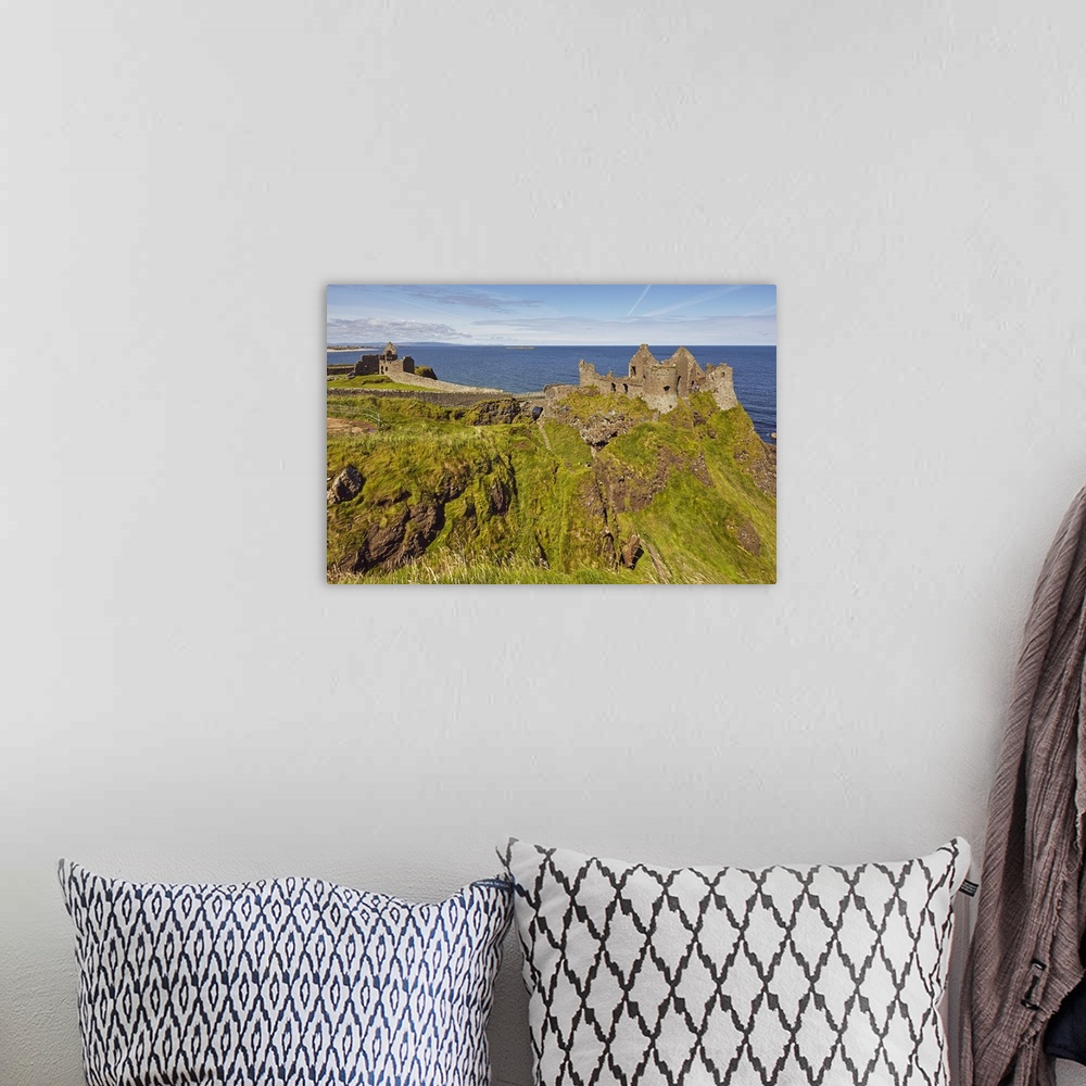 A bohemian room featuring Dunluce Castle, near Portrush, County Antrim, Ulster, Northern Ireland