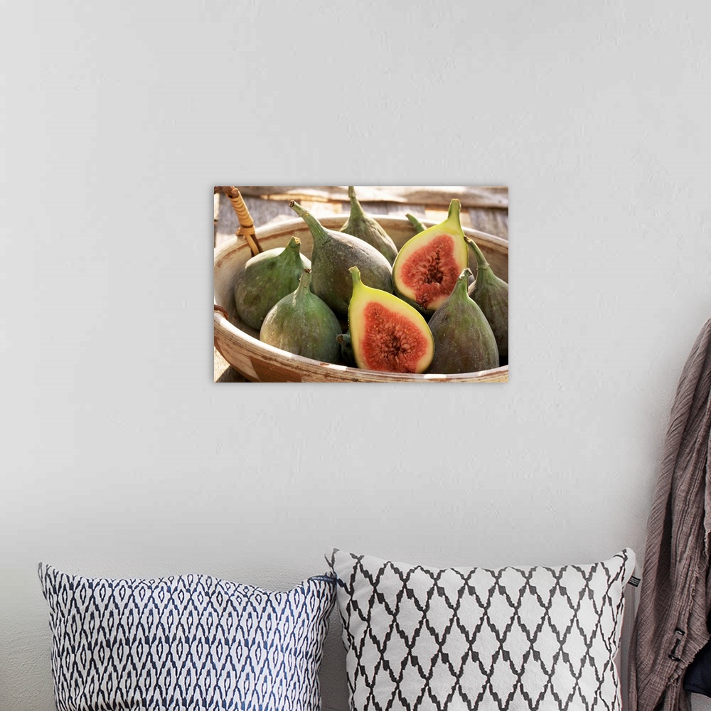 A bohemian room featuring Figs in a baskest