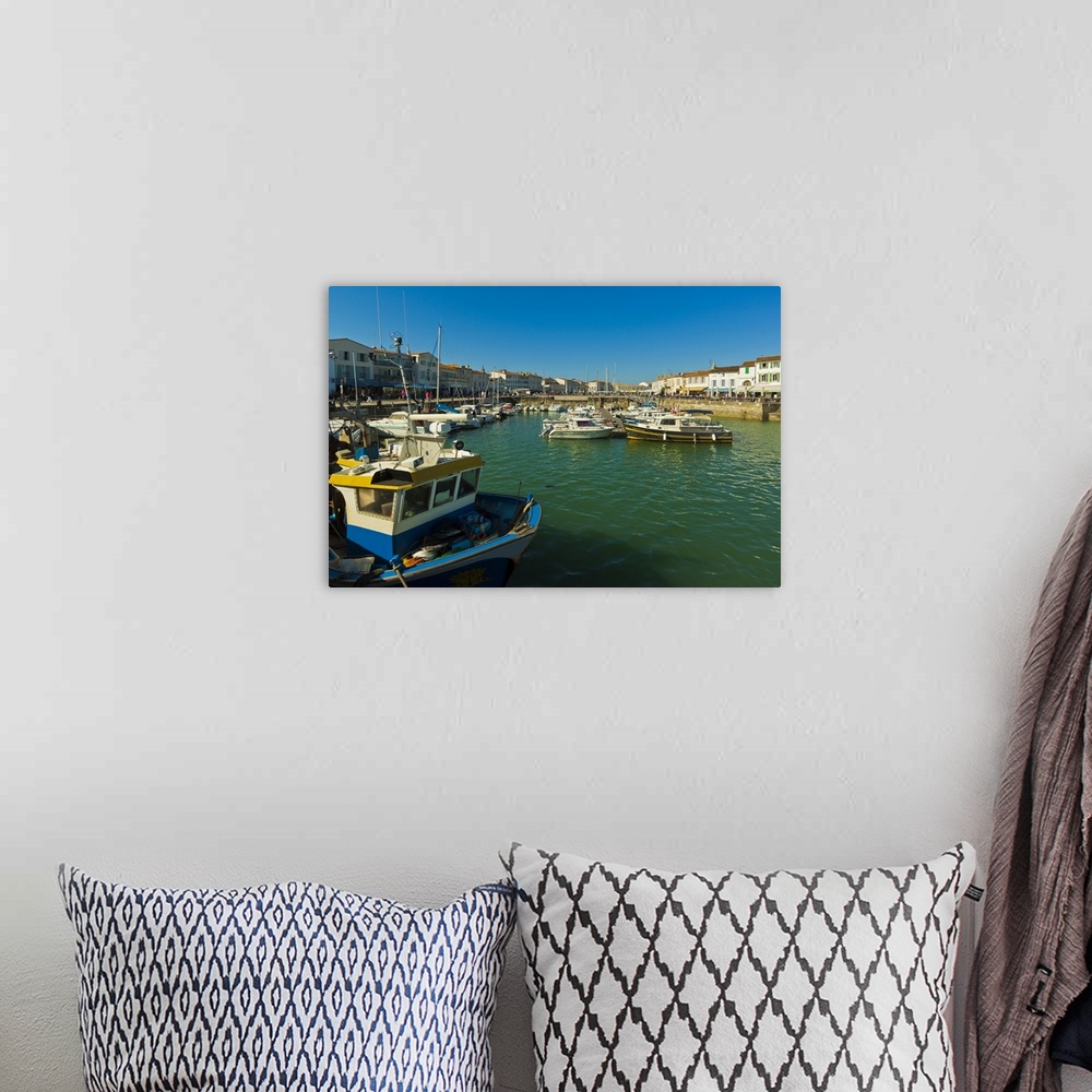 A bohemian room featuring Fishing boats and yachts in the quays at this north coast town, Saint Martin de Re, Ile de Re, Ch...