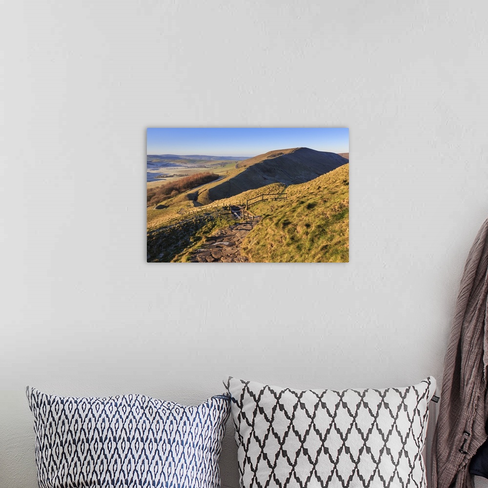 A bohemian room featuring Frosty morning, Great Ridge, view to Rushup Edge from slopes of Mam Tor, near Edale, Peak Distric...
