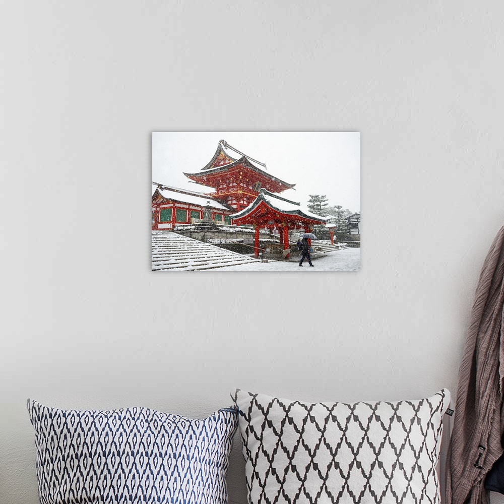 A bohemian room featuring Heavy snow on Fushimi Inari Shrine, Kyoto, Japan