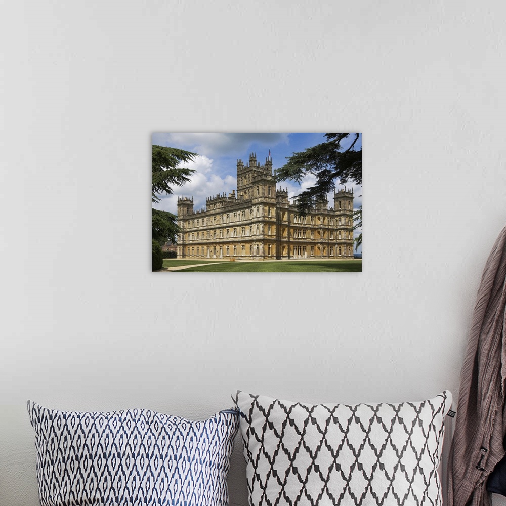 A bohemian room featuring Highclere Castle, home of the Earl of Carnarvon, England