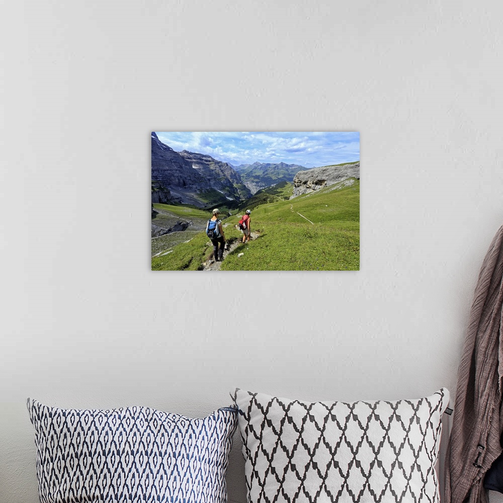 A bohemian room featuring Hikers at Kleine Scheidegg, Grindelwald, Bernese Oberland, Switzerland