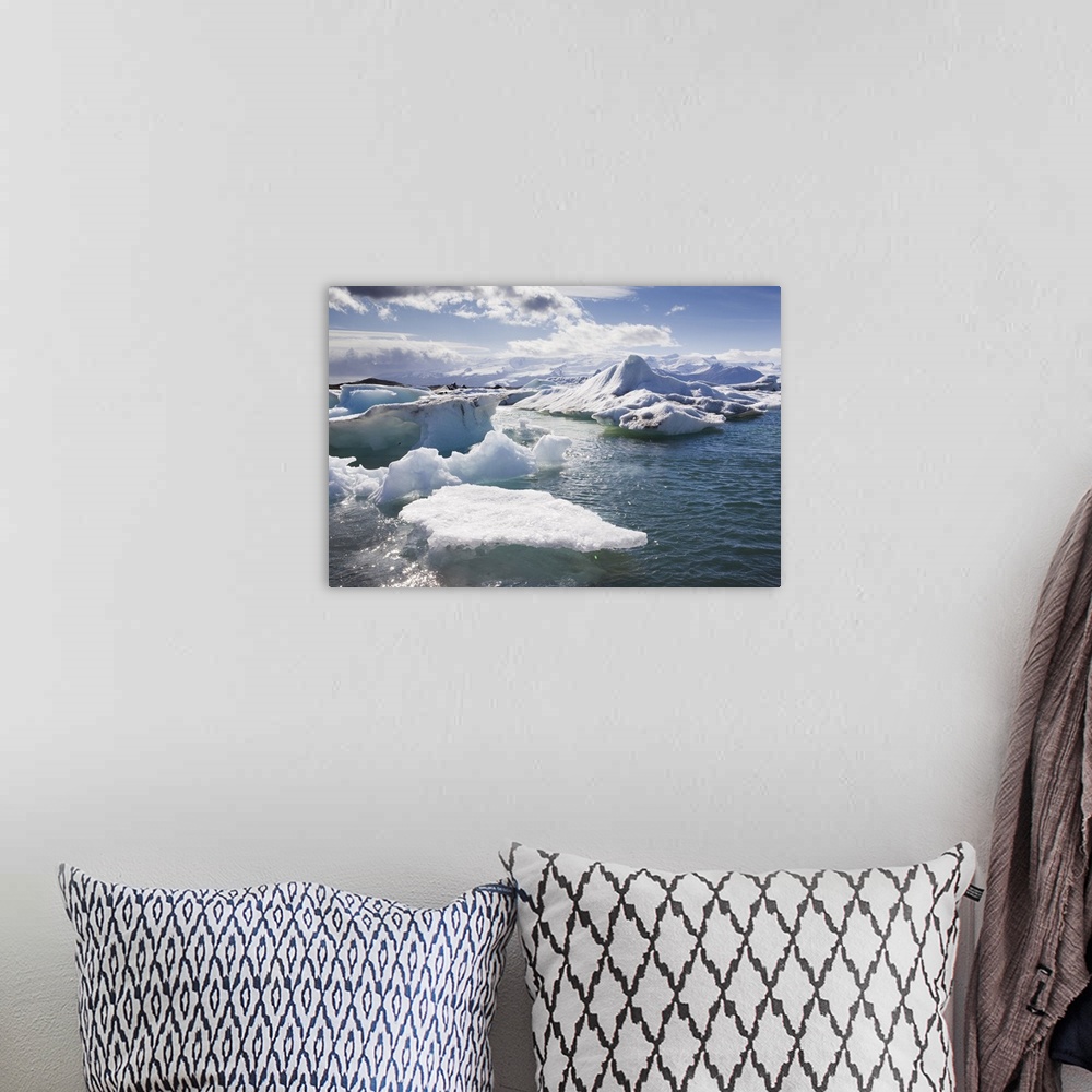 A bohemian room featuring Icebergs in glacial lagoon at Jokulsarlon, Iceland, Polar Regions