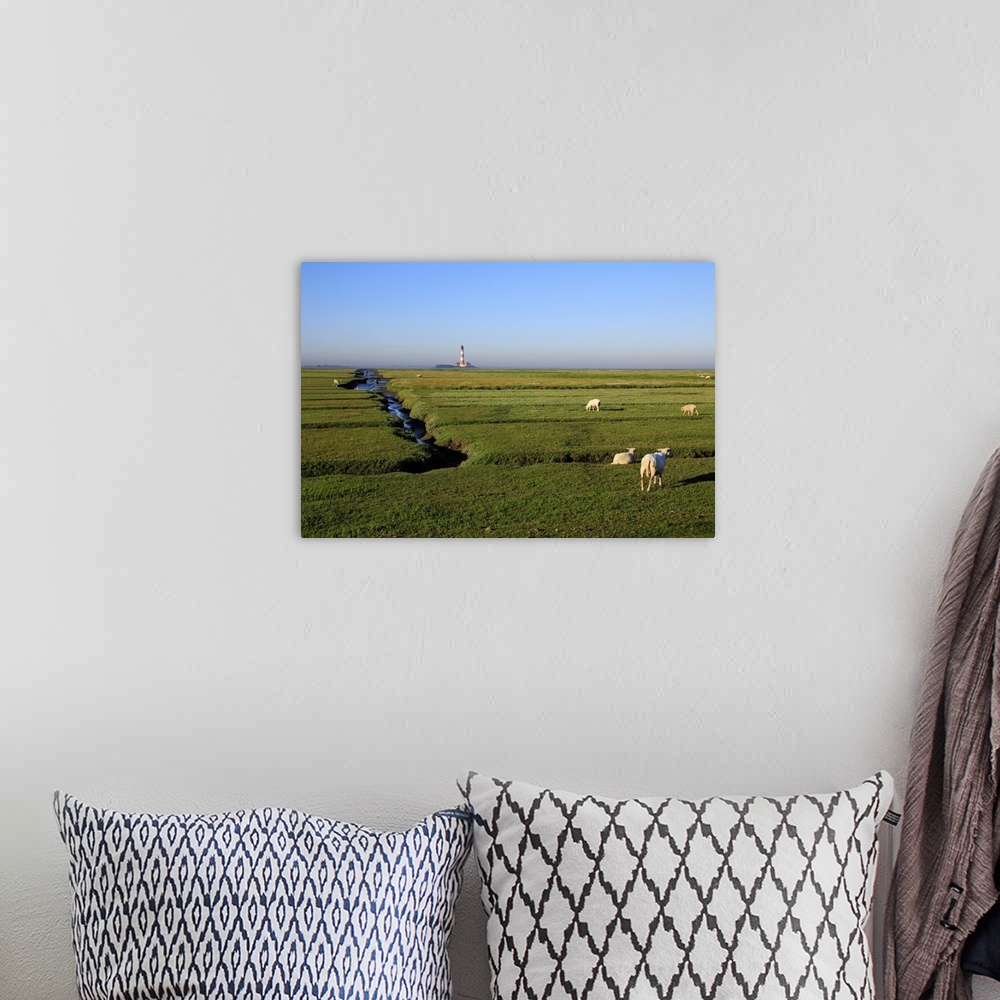 A bohemian room featuring Lighthouse in the Wadden Sea National Park, Westerhever, Schleswig-Holstein, Germany