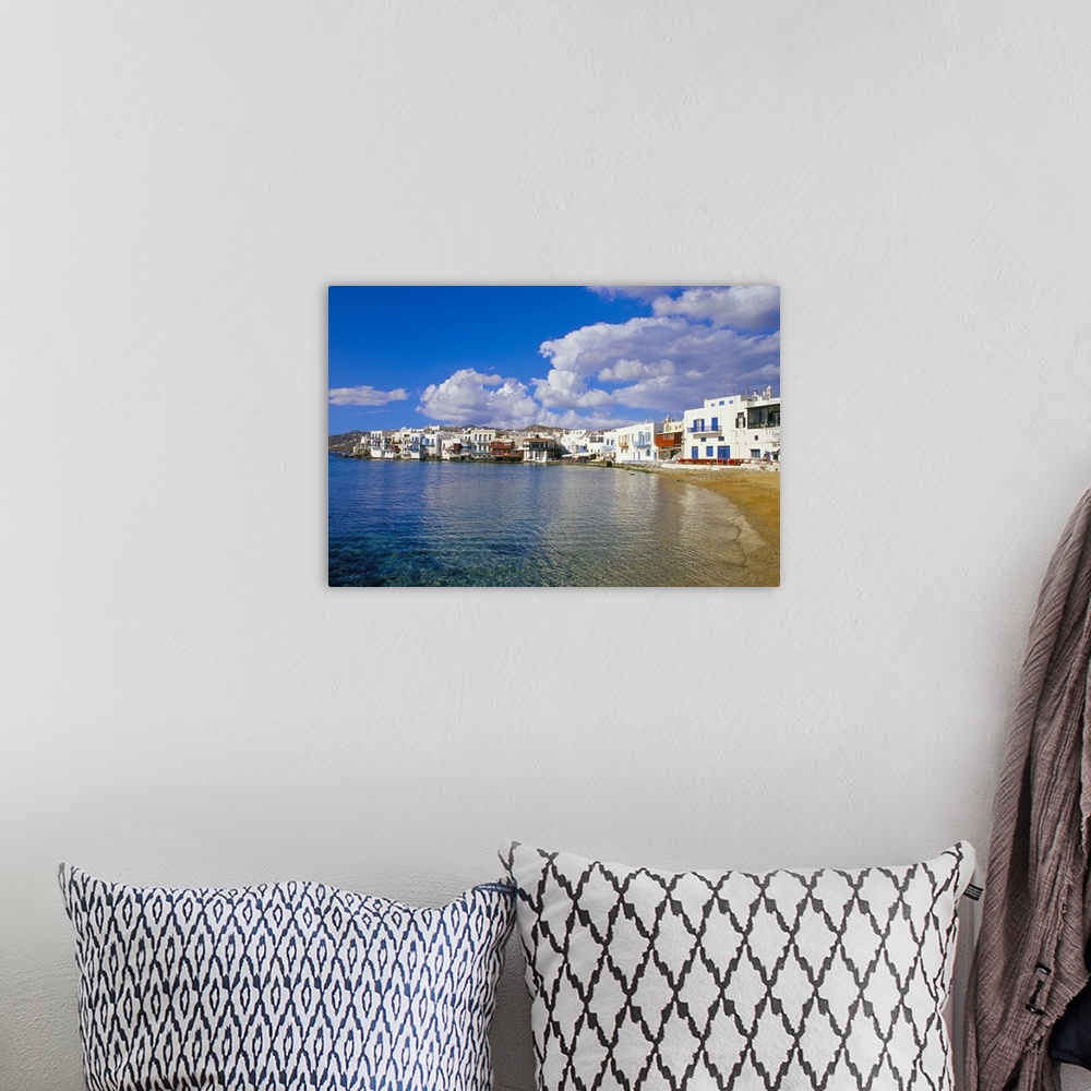 A bohemian room featuring Little Venice quarter and harbour, Mykonos, Cyclades islands, Greece