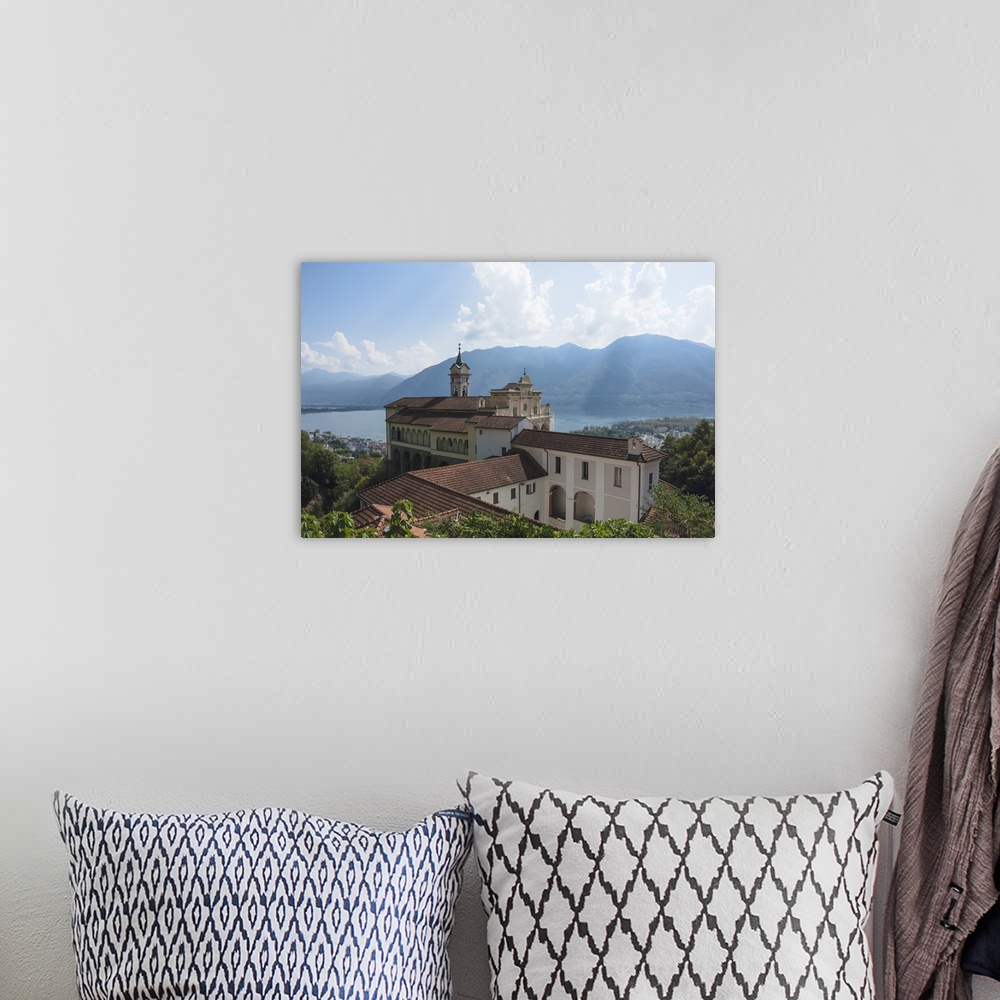 A bohemian room featuring Madonna del Sasso, Monastery, Orselina, Locarno, Lake Maggiore, Ticino, Switzerland, Europe