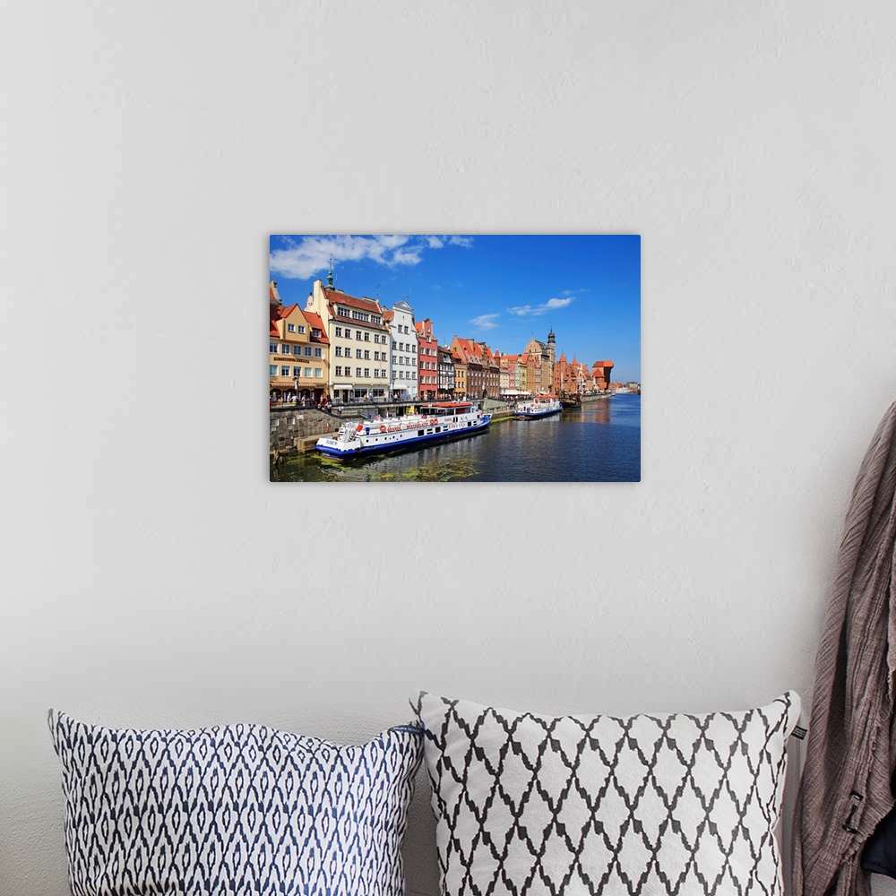 A bohemian room featuring Motlawa Riverbank with the Old town of Gdansk, Gdansk, Pomerania, Poland