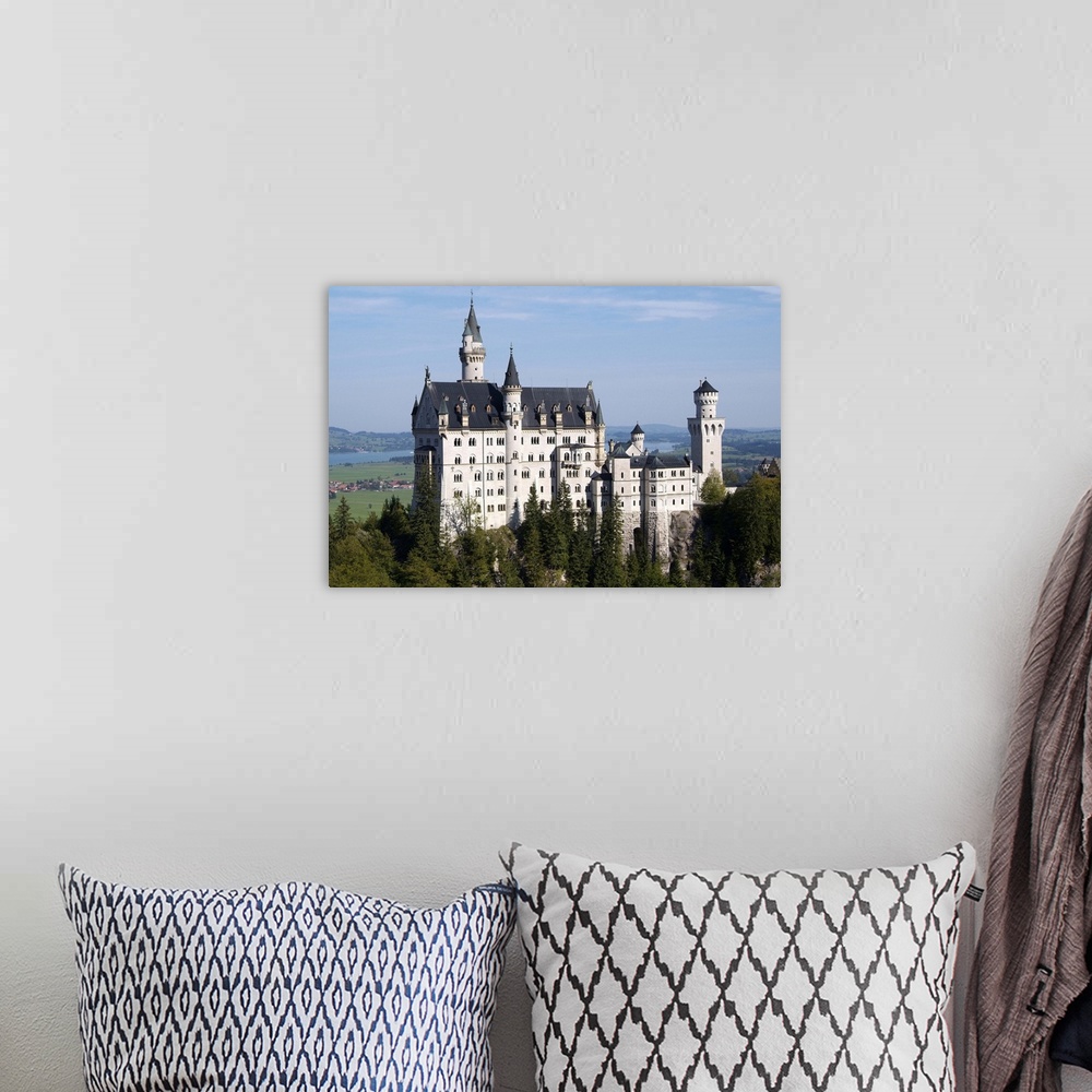 A bohemian room featuring Neuschwanstein Castle, Schwangau, Allgau, Bavaria, Germany, Europe