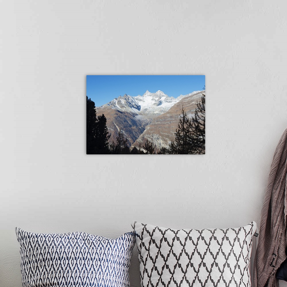 A bohemian room featuring Obergabelhorn, 4053m, Zermatt, Valais, Swiss Alps, Switzerland, Europe
