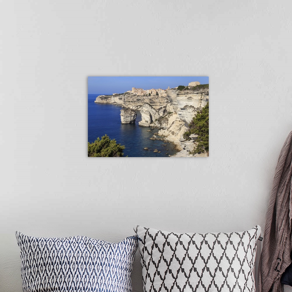 A bohemian room featuring Old citadel and cliffs, interesting rock formations, Bonifacio, Corsica, France, Mediterranean, E...