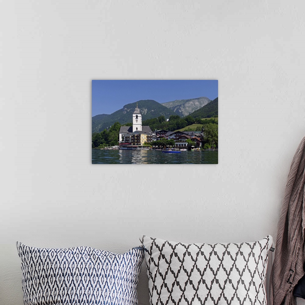 A bohemian room featuring Pilgrimage Church and Hotel Weisses Roessl, St. Wolfgang, Lake Wolfgang, Salzkammergut, Upper Aus...