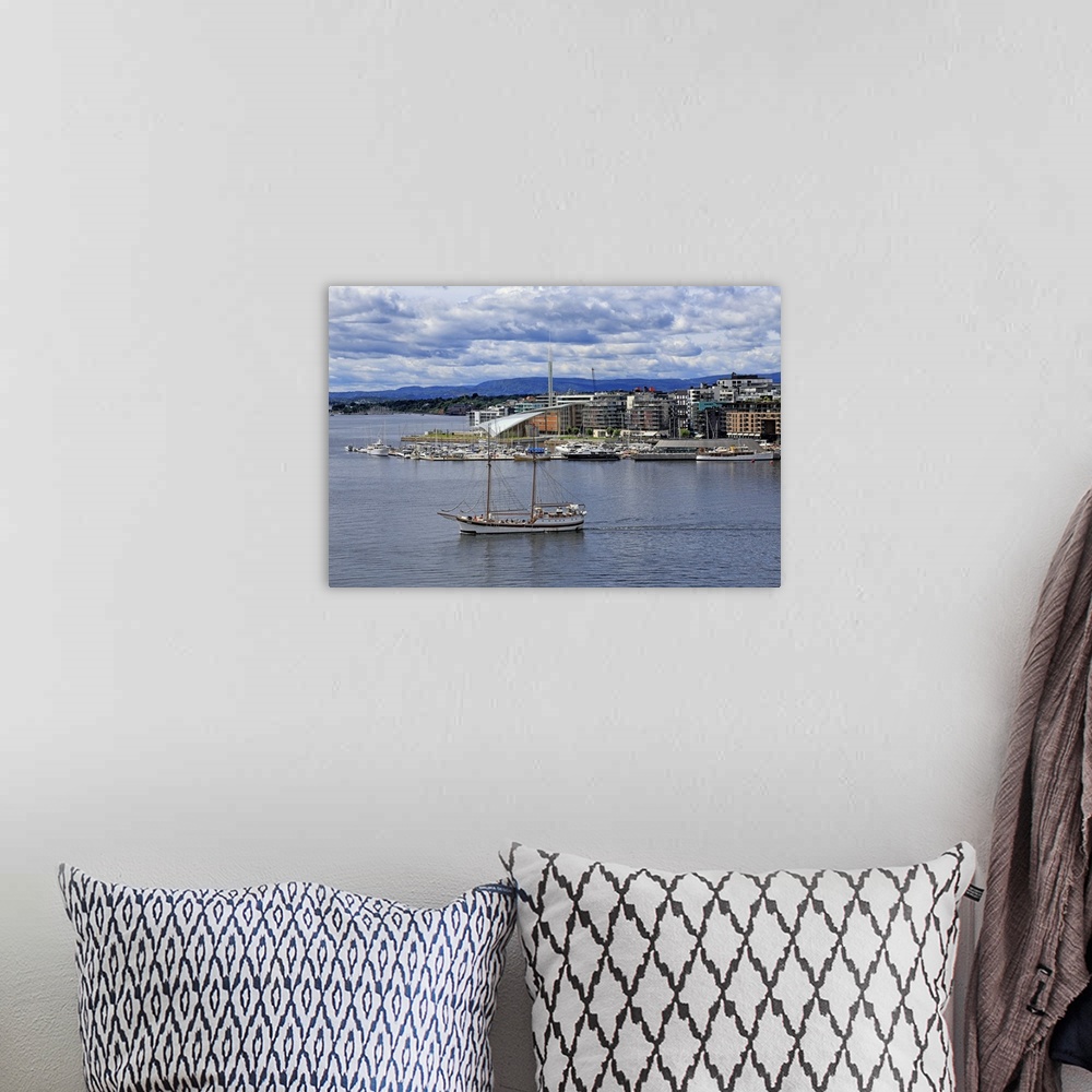 A bohemian room featuring Pipervika Harbour, Oslo, Norway, Scandinavia