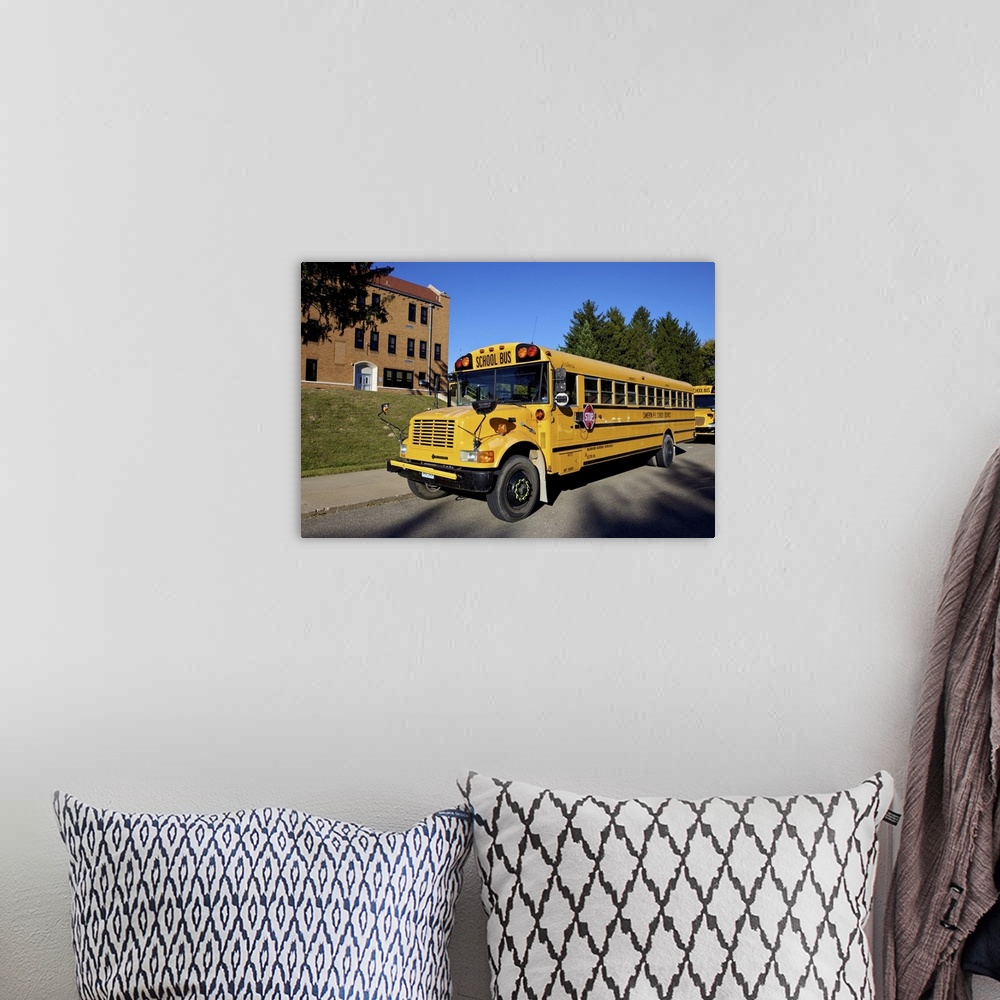 A bohemian room featuring School Bus, St Joseph, Missouri, Midwest, United States of America, North America