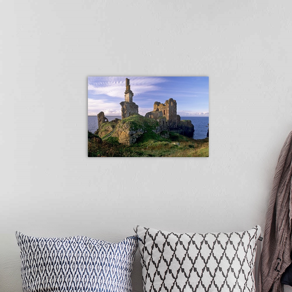 A bohemian room featuring Sinclair castle near Wick, Caithness, Scotland, United Kingdom