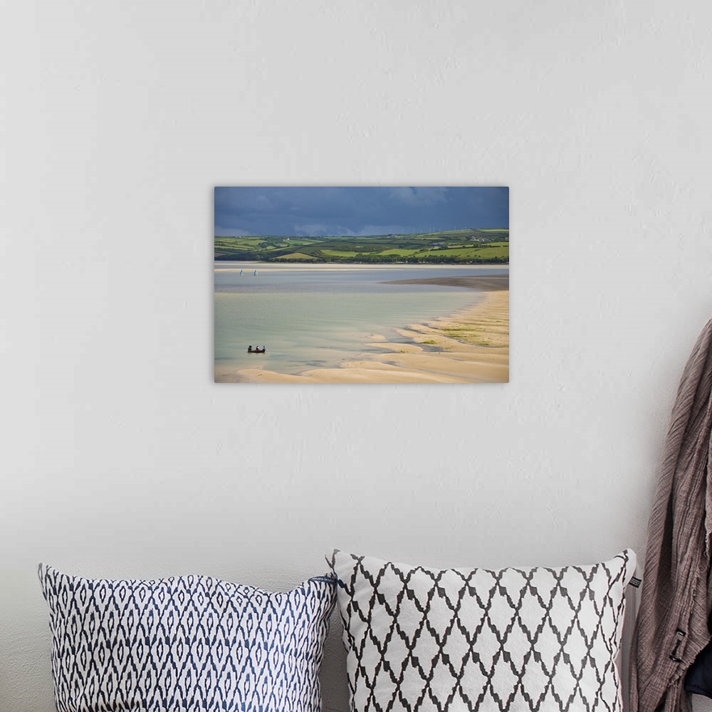 A bohemian room featuring Small boats in the River Camel estuary, Padstow, North Cornwall, England