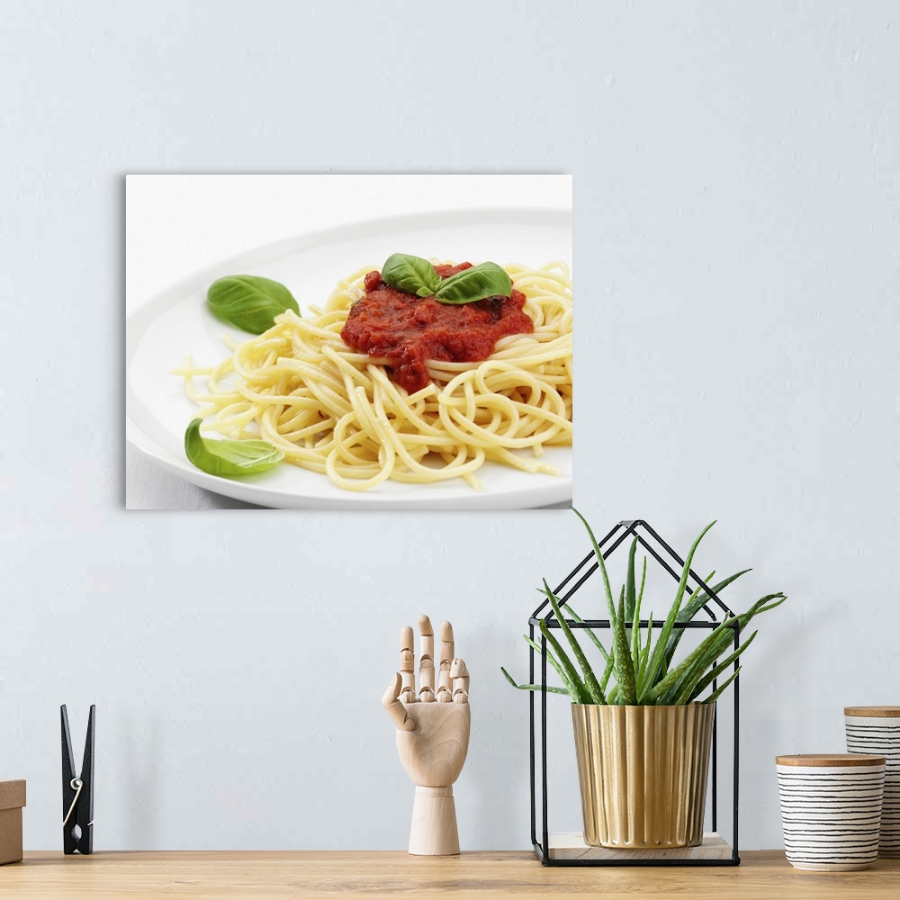 A bohemian room featuring Spaghetti with tomato sauce, Italy