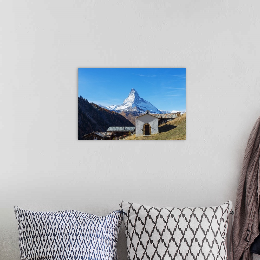 A bohemian room featuring The Matterhorn, 4478m, Zermatt, Valais, Swiss Alps, Switzerland, Europe