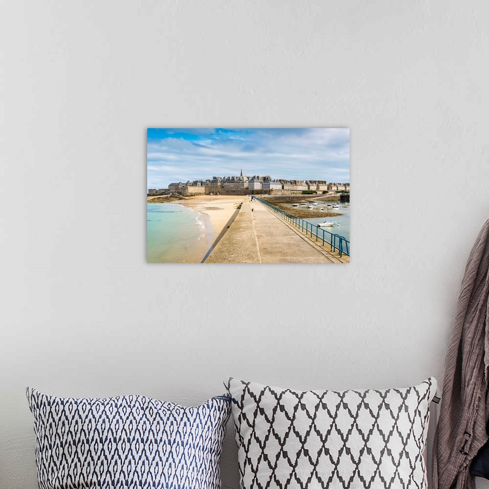 A bohemian room featuring The town seen from the pier, St. Malo, Ille-et-Vilaine, Brittany, France