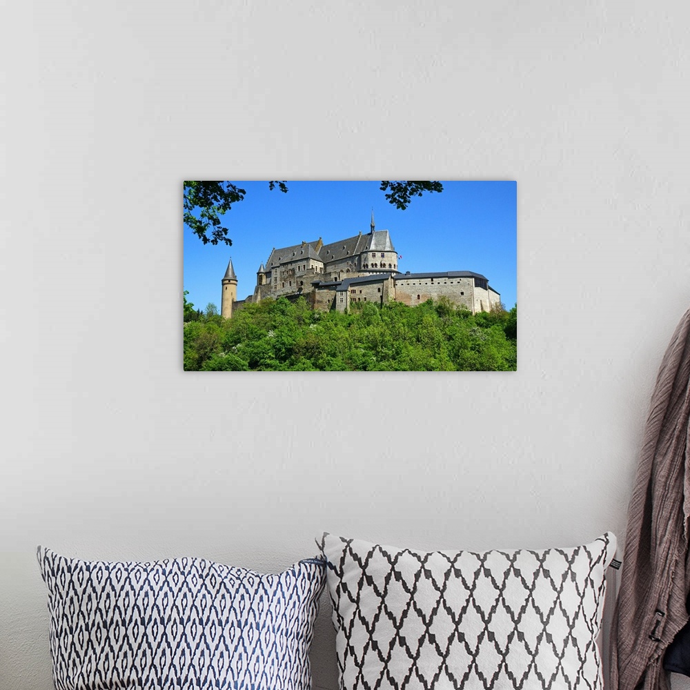 A bohemian room featuring Vianden Castle in the canton of Vianden, Grand Duchy of Luxembourg
