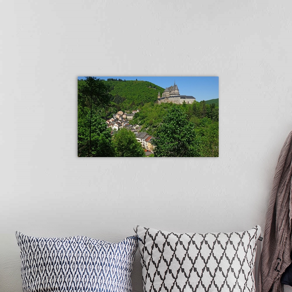 A bohemian room featuring Vianden Castle in the canton of Vianden, Grand Duchy of Luxembourg