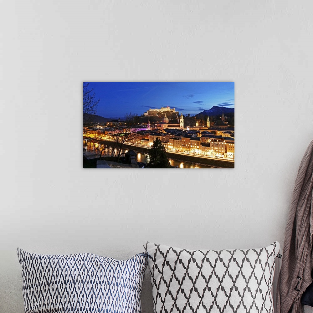 A bohemian room featuring View from Kapuzinerberg Hill towards old town, Salzburg, Austria