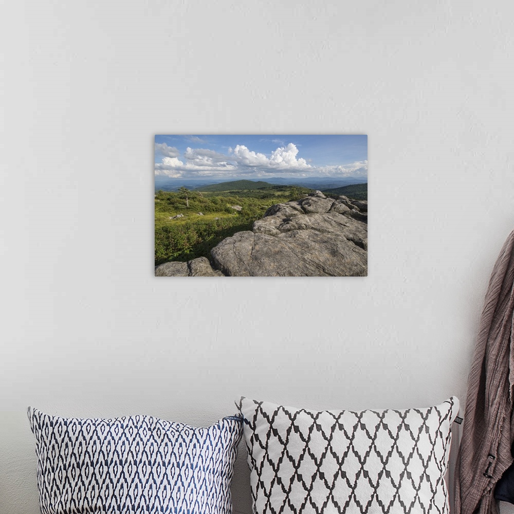 A bohemian room featuring View from one of the many rocky summits of Grayson Highlands State Park, Virginia, United States ...