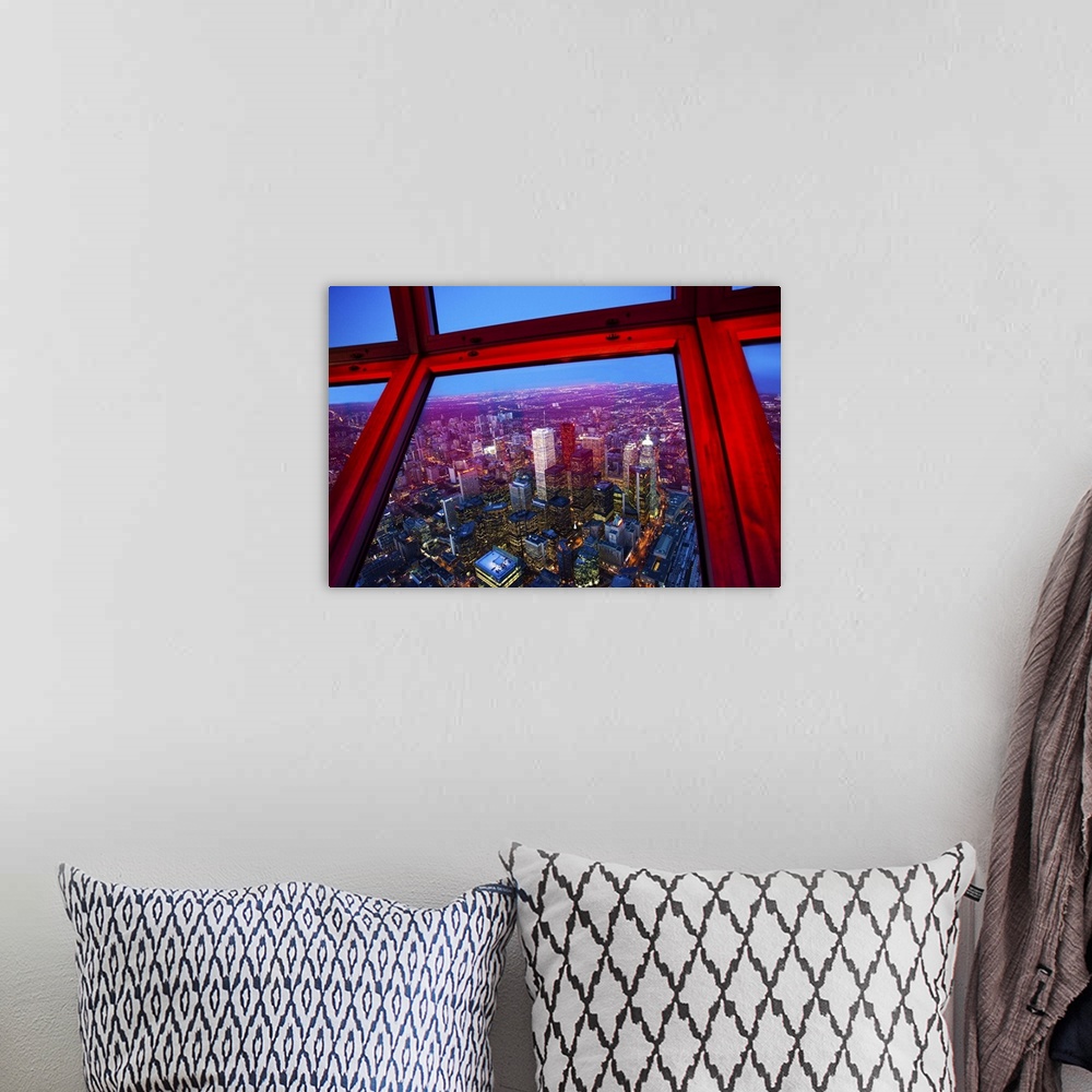 A bohemian room featuring View of downtown Toronto skyline taken from CN Tower, Toronto, Ontario, Canada