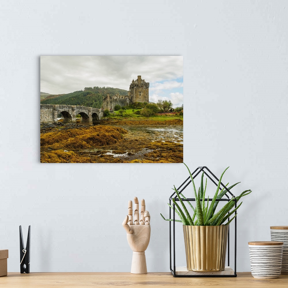 A bohemian room featuring View of Eilean Donan Castle, Dornie, Highlands, Scotland, United Kingdom, Europe
