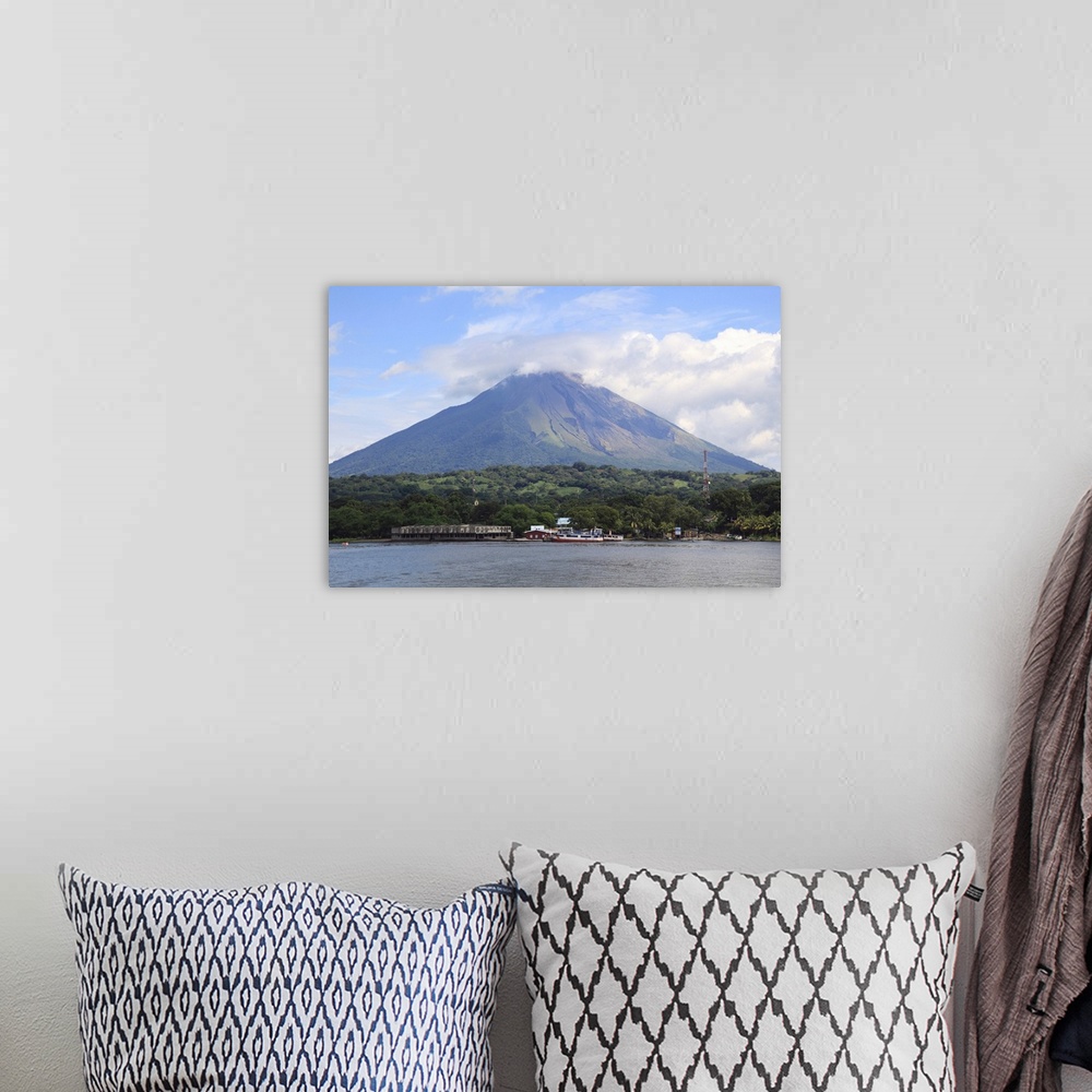 A bohemian room featuring Volcano Concepcion, Isla de Ometepe, Ometepe Island, Lake Nicaragua, Nicaragua