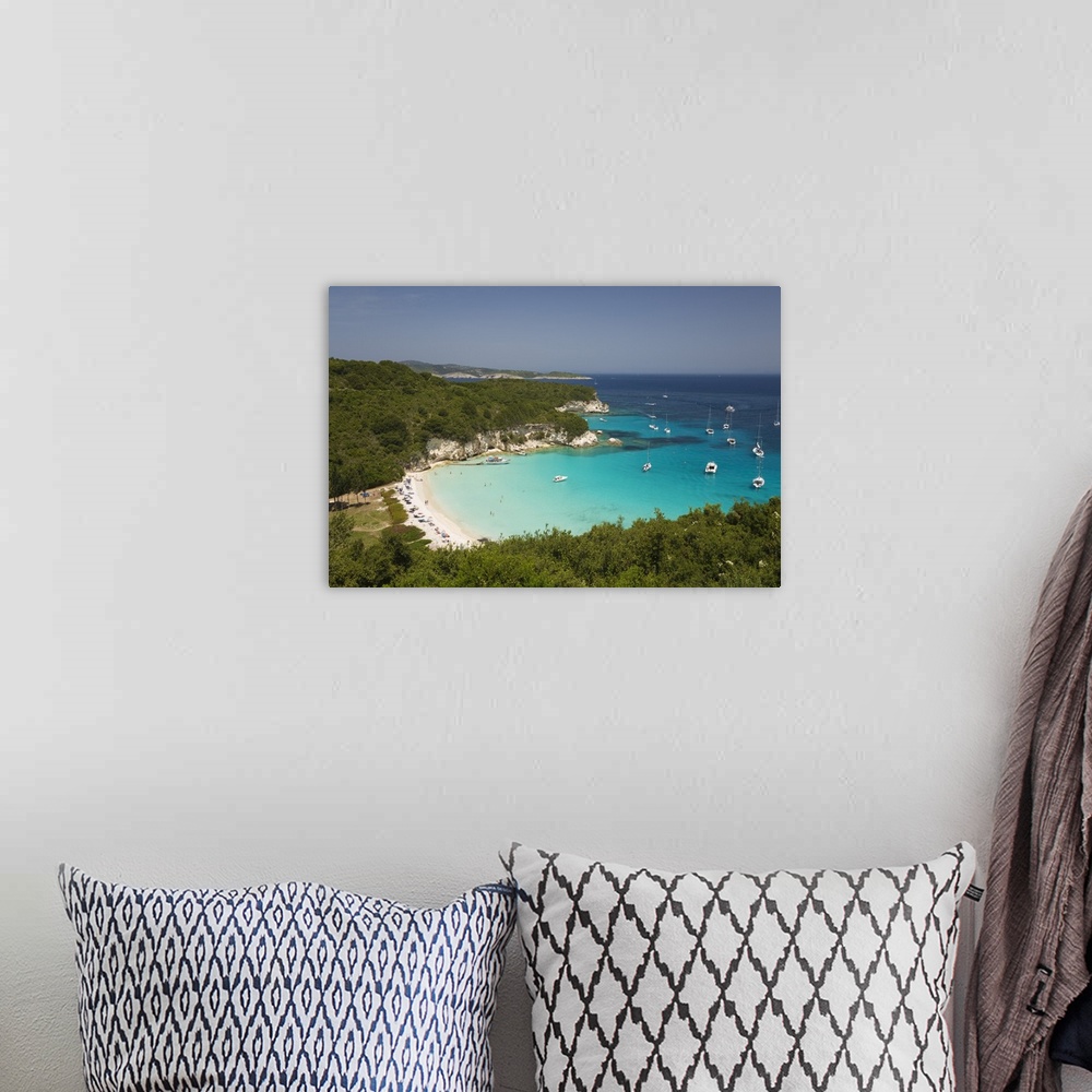 A bohemian room featuring Voutoumi beach, Antipaxos, Ionian Islands, Greek Islands, Greece, Europe