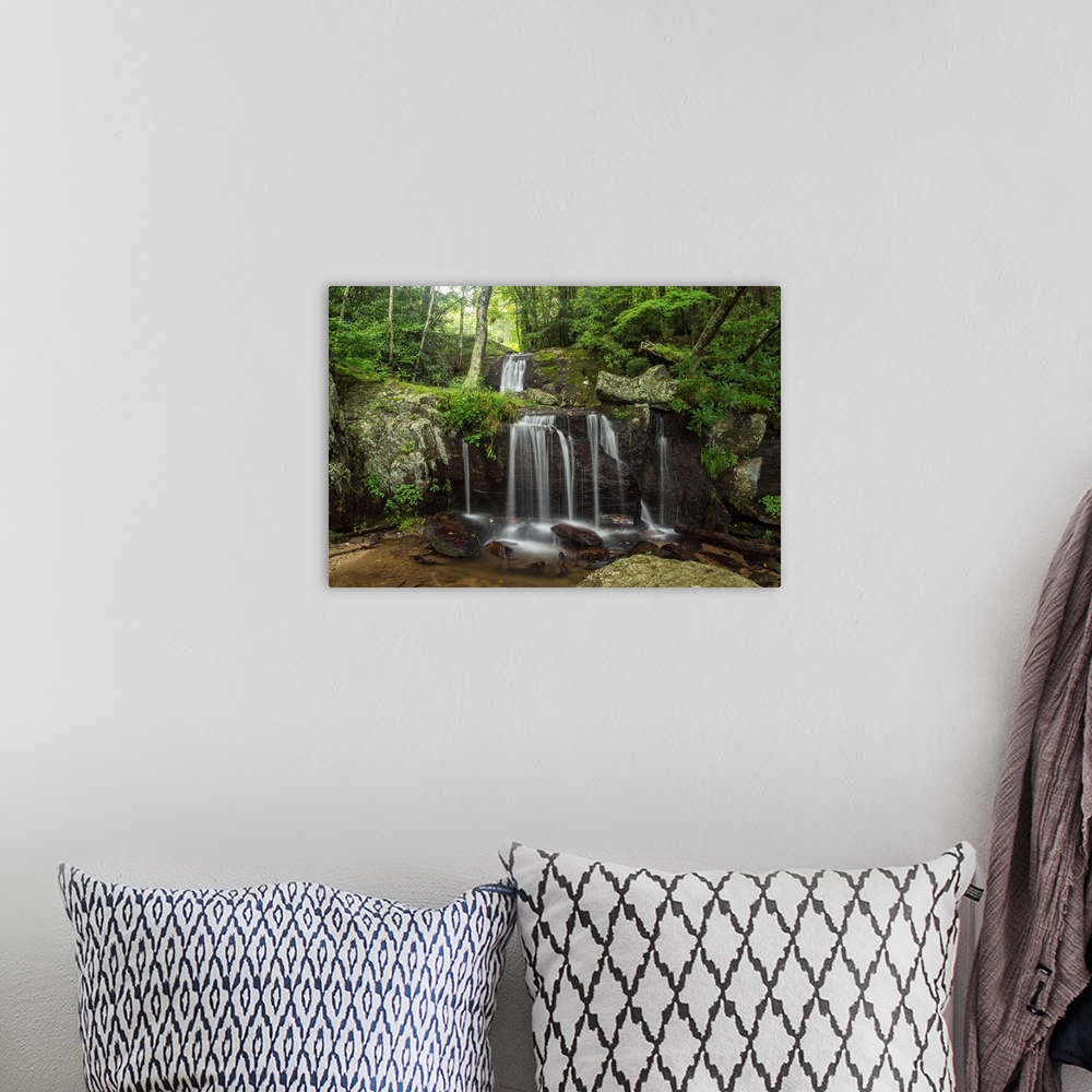 A bohemian room featuring Waterfall, Blue Ridge Mountains, North Carolina, United States of America, North America