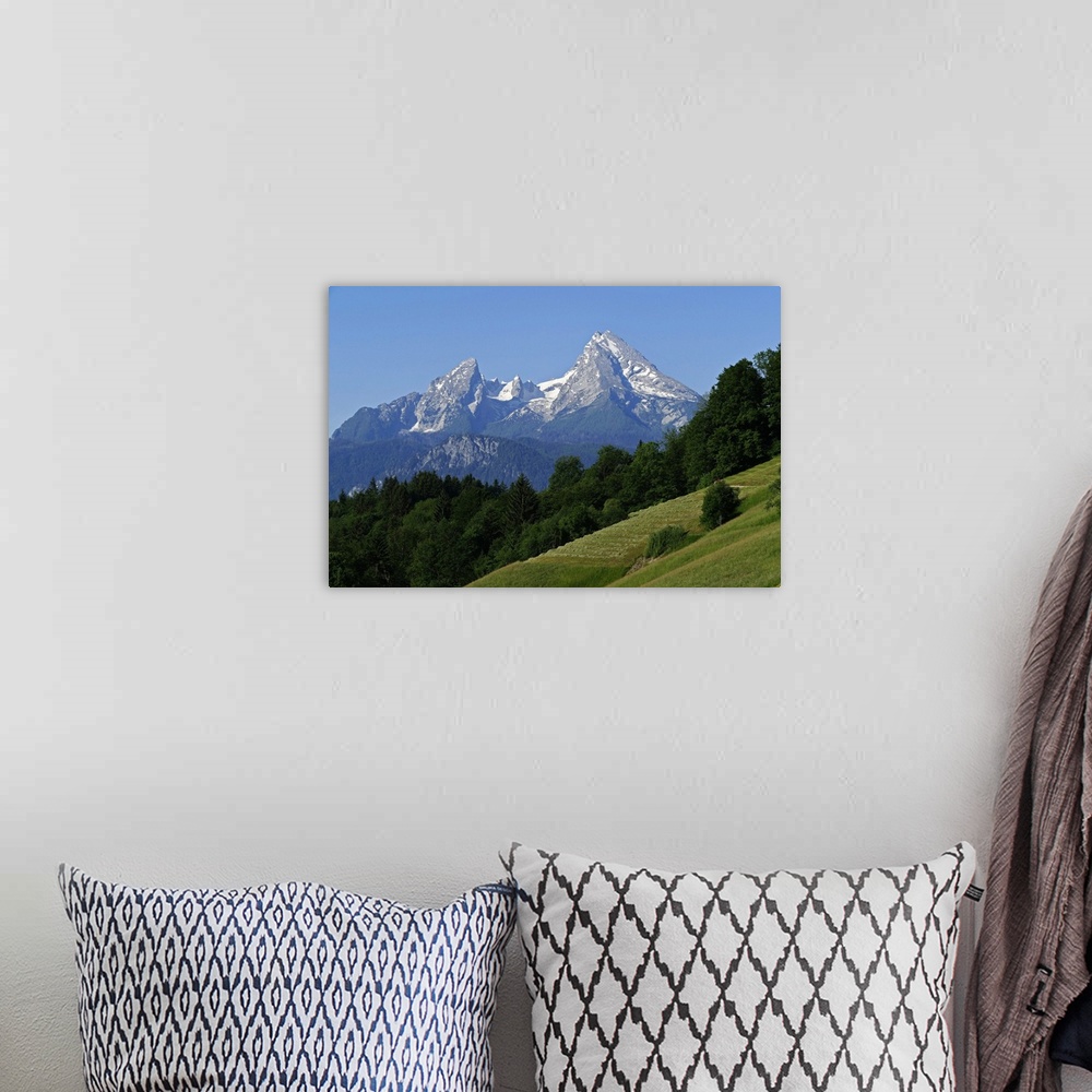 A bohemian room featuring Watzmann Mountain, 2713m, Berchtesgaden, Upper Bavaria, Bavaria, Germany