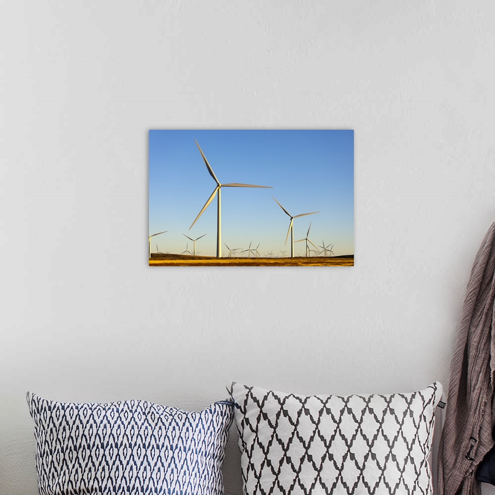 A bohemian room featuring Wind Turbines, Whitelee Wind Farm, East Renfrewshire, Scotland, United Kingdom, Europe