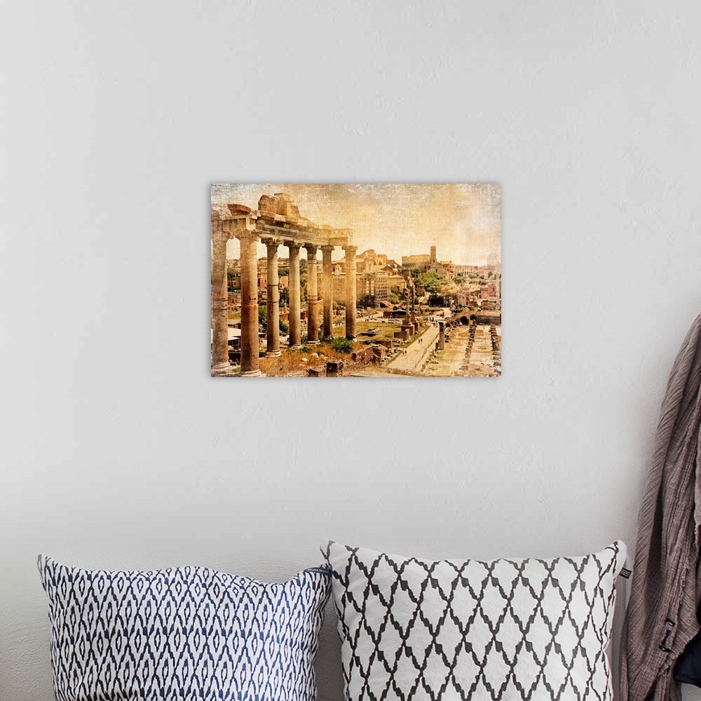 A bohemian room featuring Roman Forums  - artistic retro styled picture