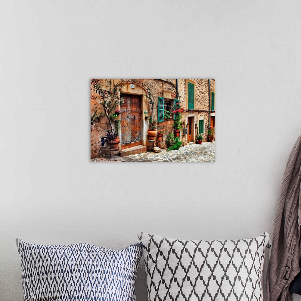 A bohemian room featuring The charming streets of old Mediterranean towns