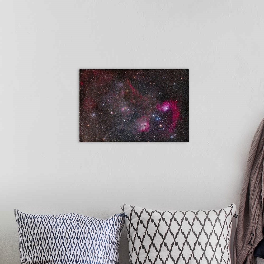 A bohemian room featuring A collection of bright star clusters and colorful nebulas in central Auriga. --Messier 36, aka th...