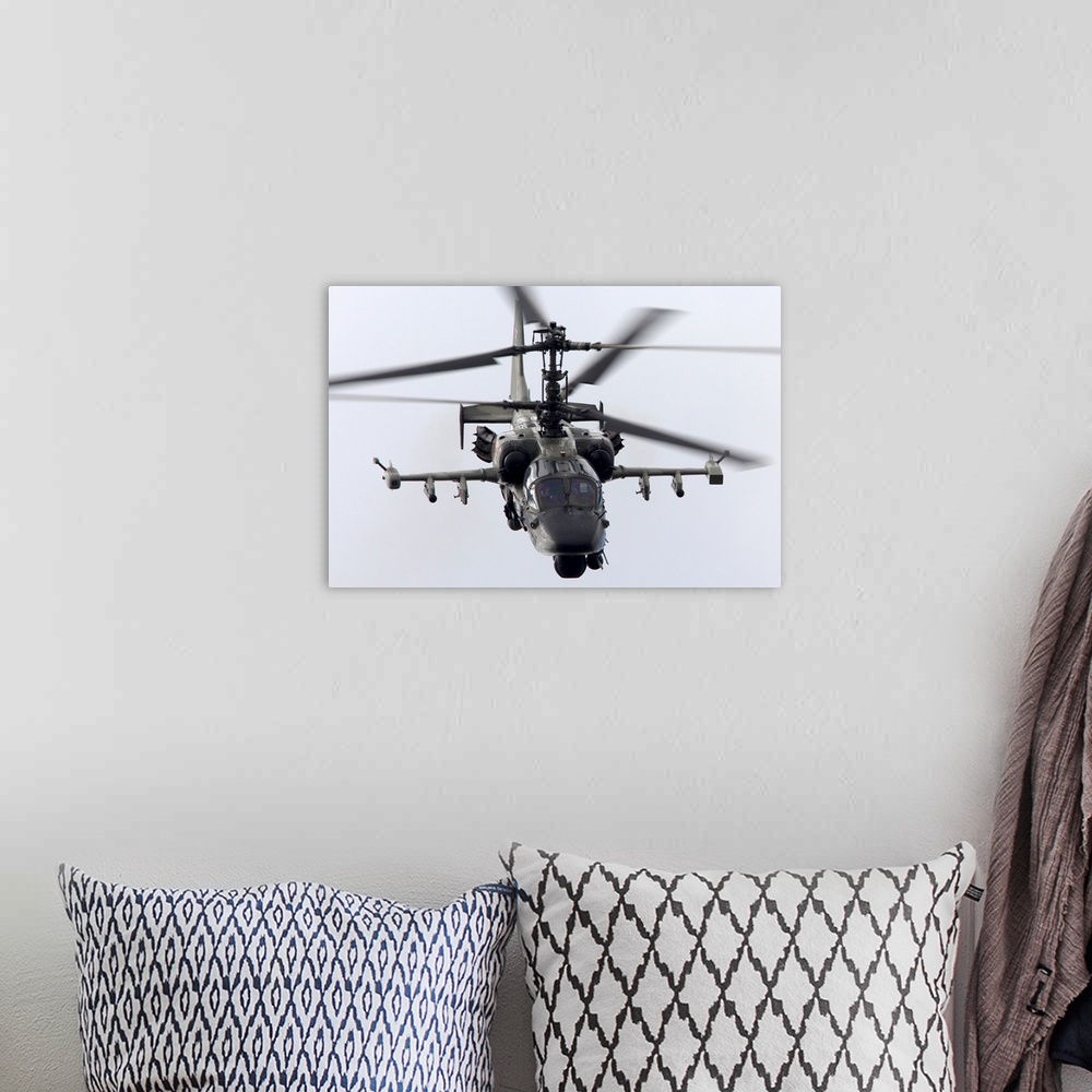 A bohemian room featuring Ka-52 Alligator attack helicopter of Russian Air Force.
