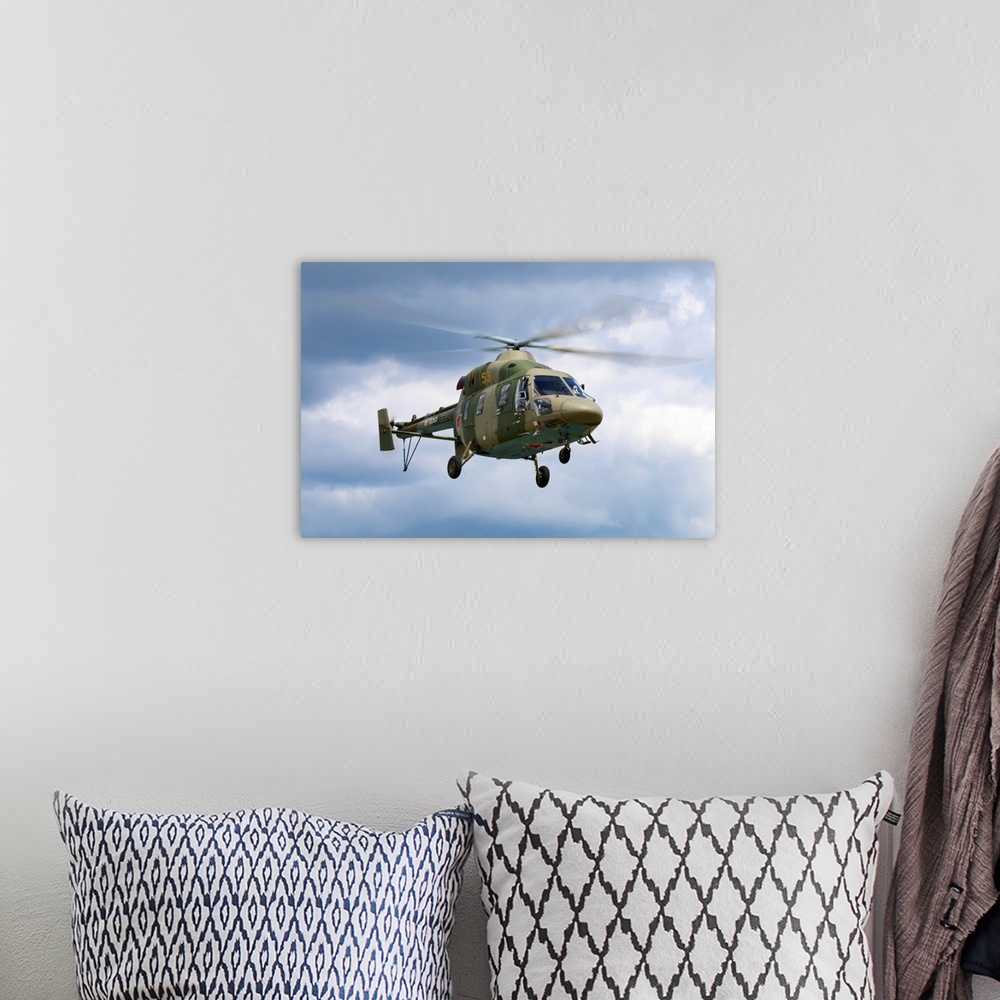 A bohemian room featuring Kazan Ansat multifunctional helicopter of the Russian Air Force.