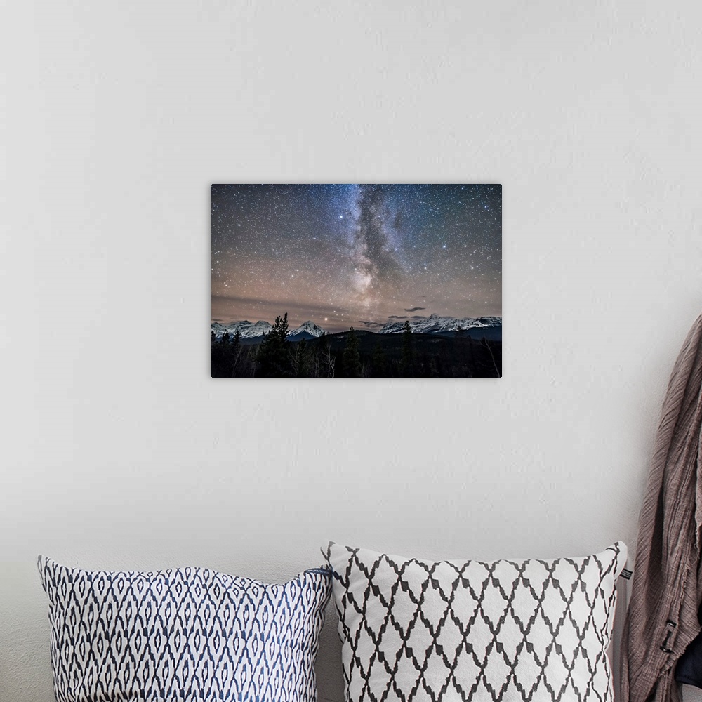 A bohemian room featuring Milky Way over Athabasca Pass, Alberta, Canada.