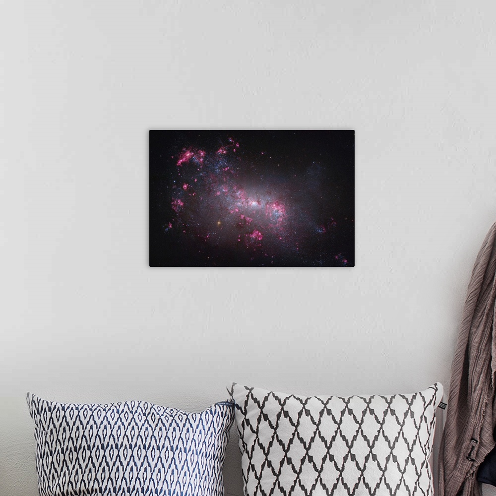 A bohemian room featuring NGC 4449, an irregular galaxy in the constellation Canes Venatici. NGC 4449 is a dwarf irregular ...