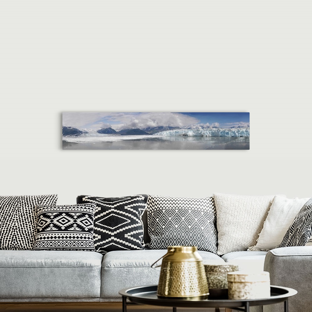 A bohemian room featuring Overview of Disenchantment Bay, Hubbard Glacier right, Turner/Haenke Glacier left, Wrangell-St. E...