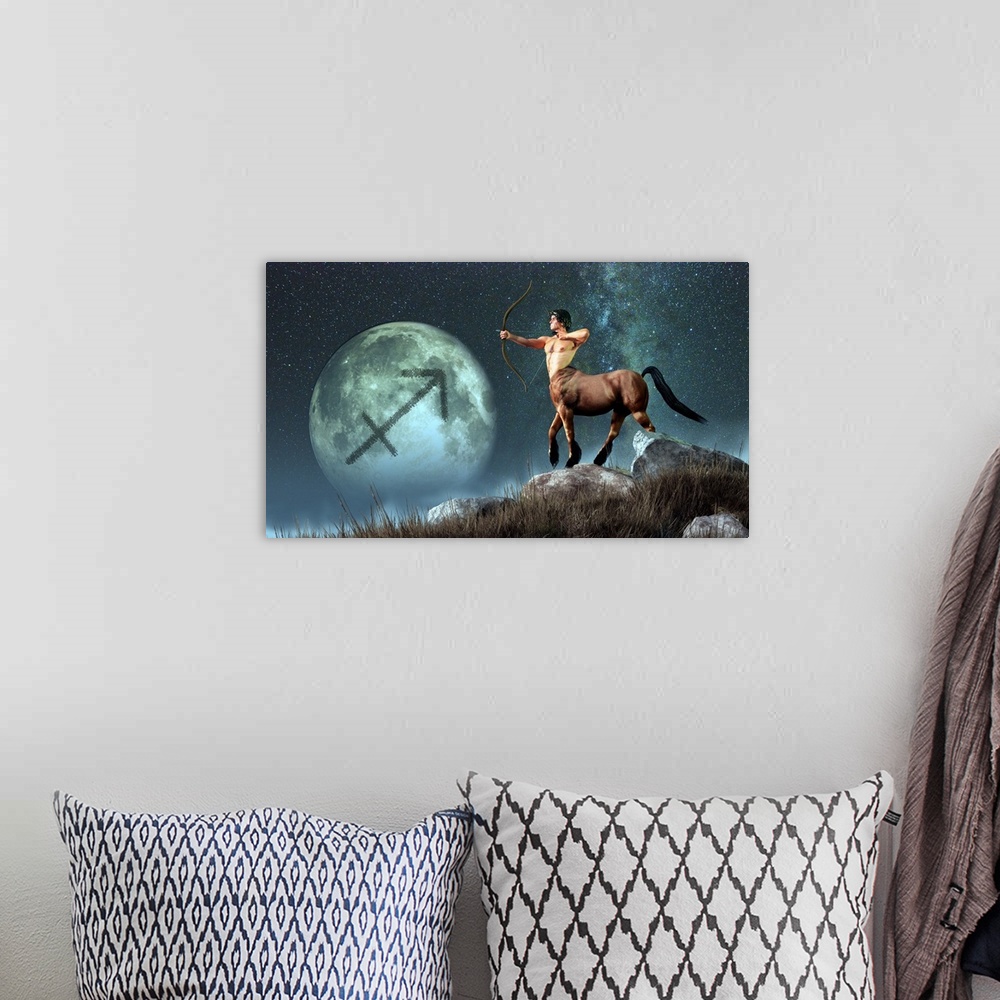 A bohemian room featuring Sagittarius is the ninth astrological sign of the Zodiac. Its symbol is the centaur archer.