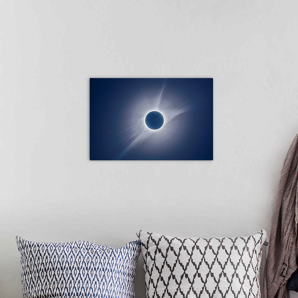 A bohemian room featuring Solar Corona of the 2017 total solar eclipse.