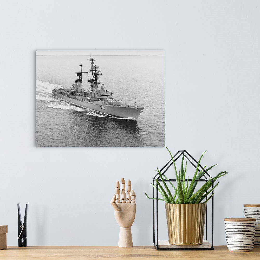 A bohemian room featuring March 31, 1970 - The West German Navy guided missile destroyer Rommel (D187), underway off Bath, ...