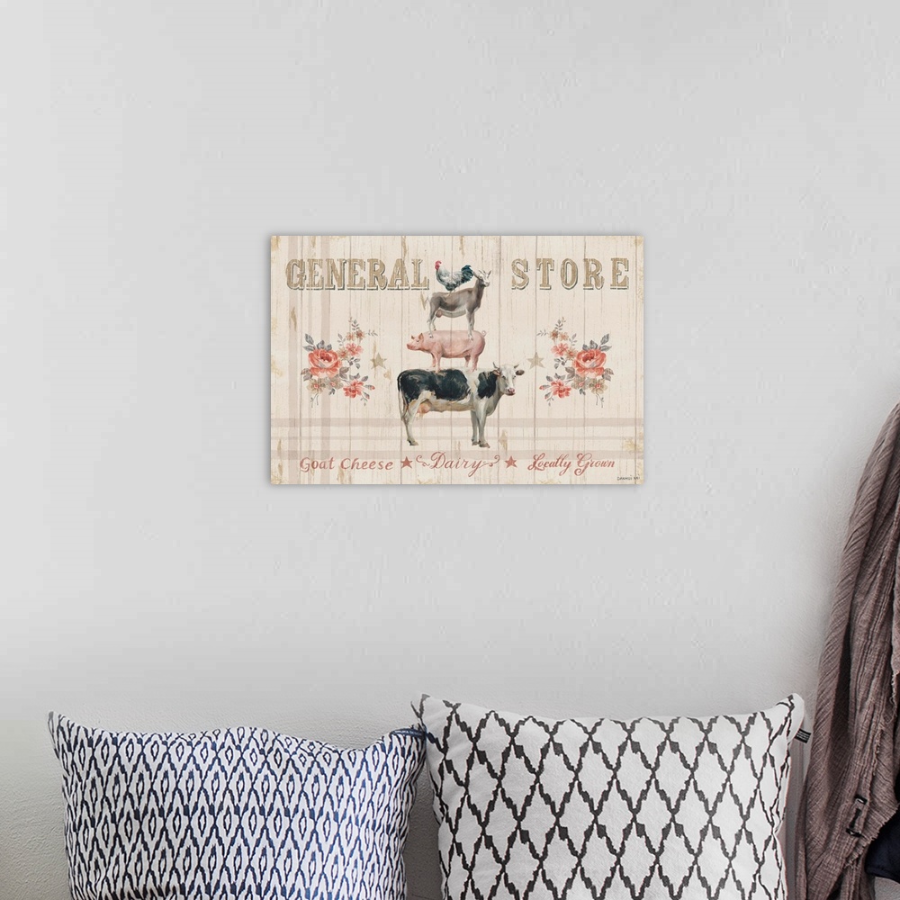 A bohemian room featuring Farm Patchwork I